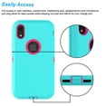 thumbnail image 5 of Njjex iPhone XR Cases, Sturdy Phone Case for iPhone XR 6.1", Full-Body Shockproof Protection Heavy Duty Armor Hard Plastic & Shock Absorption Rubber Rugged Bumper 3-in-1 Case Cover - Mint, 5 of 7