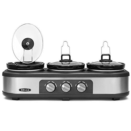 BELLA Stainless Steel Triple Slow Cooker and Buffet Server 3 x1.5 QT Manual  
