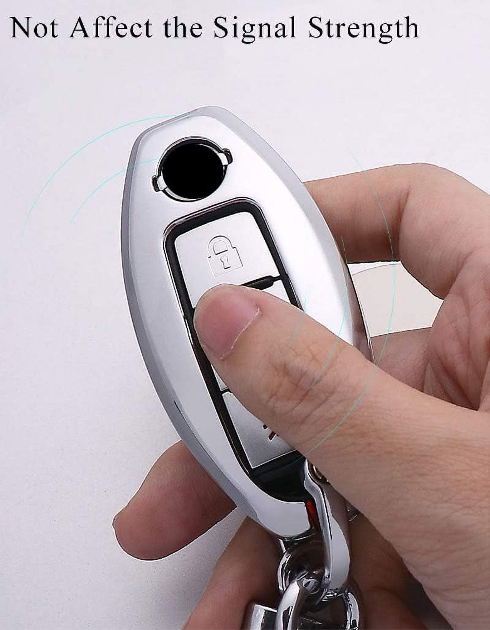 1Pcs 2/3/4/5 Buttons Metal Key Fob Cover Case for Nissan Altima Murano Rogue Keyless Remote Keychain Holder Key Protector for Infiniti QX60 Q60 QX80 Q50