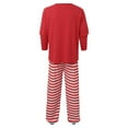thumbnail image 7 of Bjutir Matching Family Christmas Pajamas Mens Christmas Pajamas Set Printed Long Sleeve Top With Stripe Trousers Two Piece Set Sleepwear,Red,Size S, 7 of 7