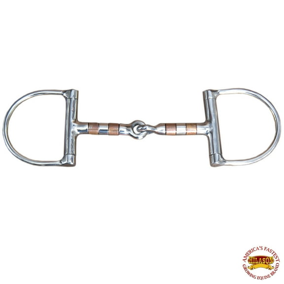 5" Hilason Horse Stainless Steel Mouth Dee Bit W/ Red Copper Ring