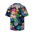 thumbnail image 5 of Picia Colorful Flowers Men's Linen Shirts Short Sleeve Cuban Beach Shirts Casual Shirts Button Down Shirt for Men Beach Summer Wedding Shirt-X-Large, 5 of 7