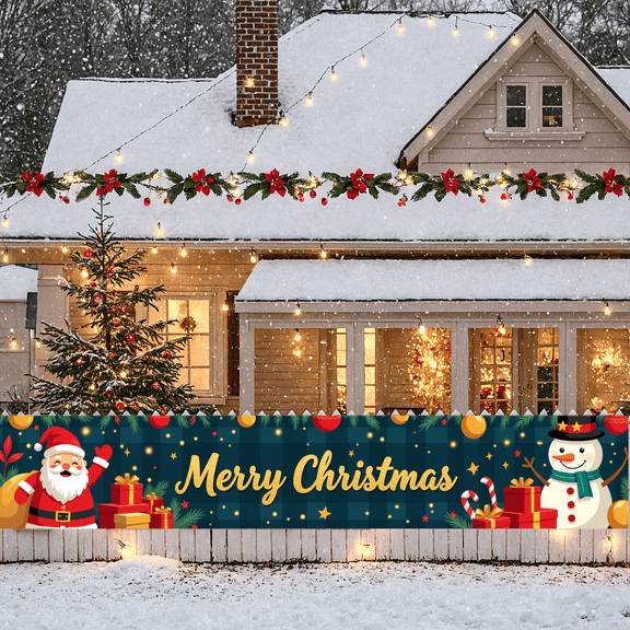 Colorful Design Merry Christmas Party Decoration Holiday Event Banner for Seasonal Celebration Indoor Display Festive Atmosphere