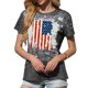 thumbnail image 2 of Blusa holgada de manga corta con cuello redondo y estampado a la moda para mujer Pompotops  hfajkhk130317, 2 of 7
