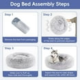 thumbnail image 6 of FluffyDream 24'' Dog Bed - Round Donut Washable Dog and Cat Bed in Shag Fur, Calming Dog Beds, Grey, 6 of 6
