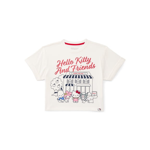 Wonder Nation Hello Kitty Girls Graphic Tee with Short Sleeves, Sizes 4-16