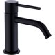 thumbnail image 1 of Grifo de baño de un solo orificio negro, grifo de lavabo monomando de latón con manguera de suministro de agua, grifo de lavabo negro, 1 of 5