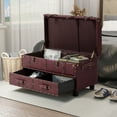 thumbnail image 3 of COZAYH Vintage Trunk Large Storage, Chest Cabinet with Latch Closure and Buckle for Bedroom Closet Home Organizer Decorative, Red, 3 of 7