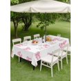 thumbnail image 3 of Outdoor Tablecloth with Umbrella Hole and Zipper, Valentine's Day Rectangle Table Cloth 60x84 Inch Waterproof Tablecloth, Pink Bows Shining Stars Simple Art Picnic Table Cover for Patio Camping, 3 of 7