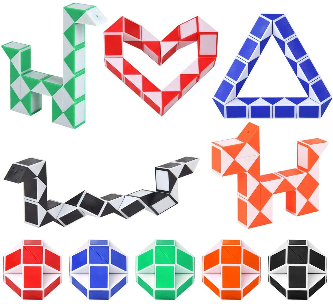 Magic Snake Black Checkered Twisty Puzzle Nostalgic Toy Create Endless Shapes 
