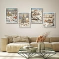 thumbnail image 2 of PixonSign Framed Wall Art Holidays Celebrations Posters, Set of 4 Vintage Winter Village Nostalgic Christmas Scenes Illustrations Wall Decor, Adhesive Canvas Prints for Home Decor - 11"x14" White, 2 of 5