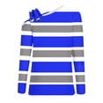 thumbnail image 3 of CLOISE Womens Blouses Fall Trendy Striped Shirts V-Neck Long Sleeve Cold Shoulder Blouses Soft Colorblock Hollow Asymmetrical Tees Elegant Outfits Blue 2XL, 3 of 4