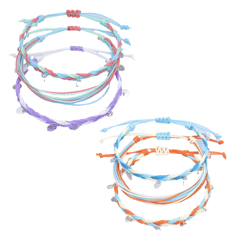 String Ankle Bracelets Waterproof Rope Anklets Braided Beach Boho Coin