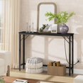 thumbnail image 1 of IdeaHouse 5.9" Narrow Console Table with Power Outlets, Compact Sofa Table with Storage, Sleek Design for Living Room, Entryway, Hallway, and Foyer - (Black), 1 of 7