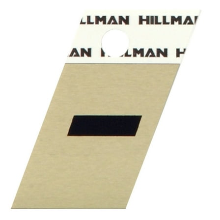 Hillman Group 840548 1.5 in. Black & Gold Glossy Aluminum Angle-Cut Adhesive Symbol - Hyphen -  6 Piece