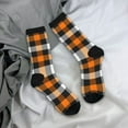 thumbnail image 5 of Picia Orange Plaid Print Athletic Socks for Men & Women – Cushioned Moisture-Wicking Crew Socks for Sports, Running, and Training, Soft & Breathable Size 5-11, 5 of 6