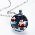 thumbnail image 2 of Santa Claus Stunning Circular Glass Pendant Necklace for Women - Elegant Womens Necklaces, Necklace, 2 of 5