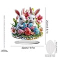 thumbnail image 3 of Taicans Easter Ornament with Bunny and Egg Design 2D Desktop Bookshelf Dining Table Home office Holiday Decoration for Spring Party and Gift,7.8in, 3 of 6