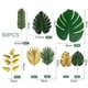 thumbnail image 3 of 60 unids / set hojas de palmera artificiales hojas con tallos para arreglos con tema de playa, 3 of 6