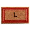 thumbnail image 1 of Calloway Mills 153032436L 24 x 36 in. Red Border Monogram Rectangular Doormat, Natural - Letter L, 1 of 1