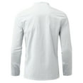 thumbnail image 4 of asdoklhq Clearance, 2025 Summer Fall Mens Tops Clearance under $5 Men Cotton Linen Shirt Pullover Casual Stand-up Collar Solid Beach T-Shirt,White S, 4 of 4