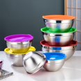 thumbnail image 1 of Tazones para con tapas herméticas de tazones de cocina anidables de material acero inoxidable más grueso para cocinar Preparación Almacenamiento - 7 7 piezas de gorro de colores perfecl Tazones para mezclar, 1 of 7