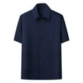 thumbnail image 2 of Zynviq Short Sleeve Men's Tee Shirts Button Down Solid Relaxed Fit Front Pockets Shirts Tops for Men 2025 3XL, 2 of 3