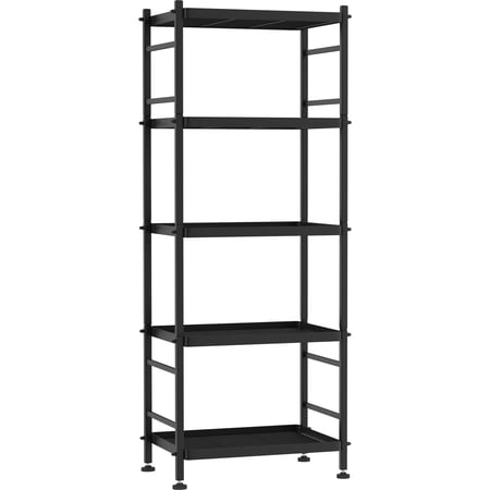 5-Wire Shelving Metal Storage Rack Shelves, Standing Storage Shelf Units for Laundry Bathroom Kitchen Pantry Closet(Black) C33