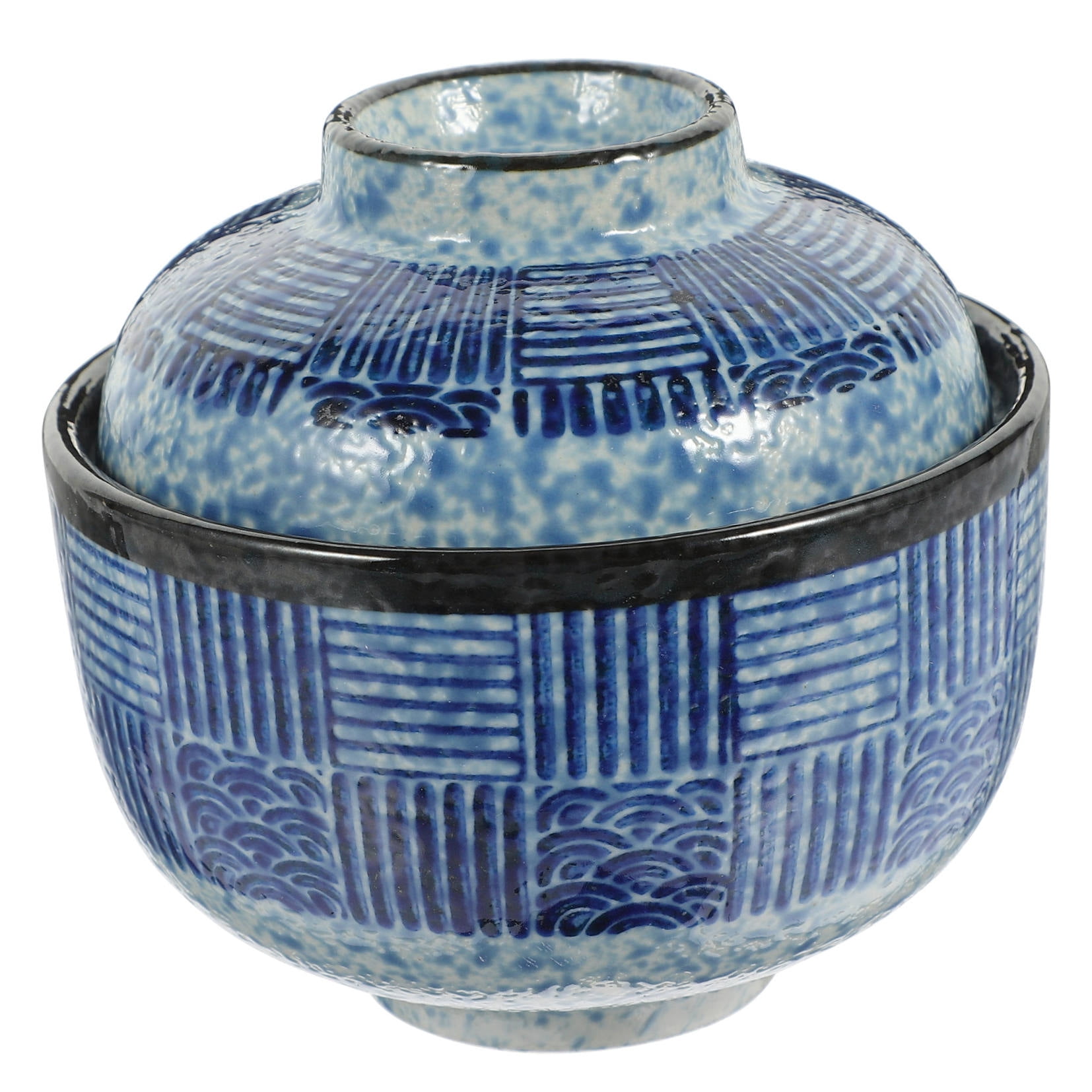 LEORX 1 Set of Japanese Style Covered Soup Bowl Multi function Bowl with Spoon