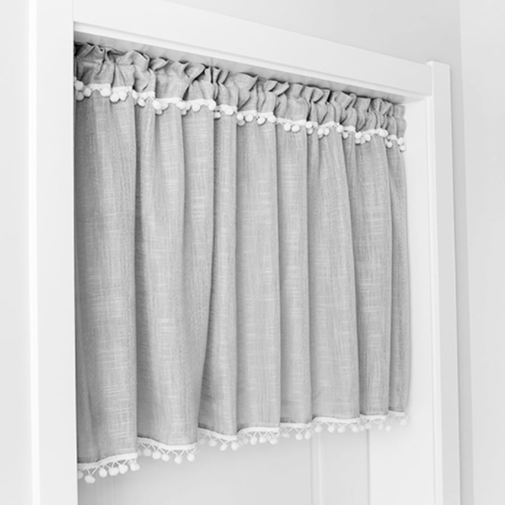 Haite Scarf Valances Rod Pocket Valance Semi Sheer Fringe Short Curtain