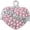 Pink, variant on Delight Jewelry Silver-tone Believe Banner on Clear Crystal Heart - Gold-tone Clip on Charm with Mini Year 2025