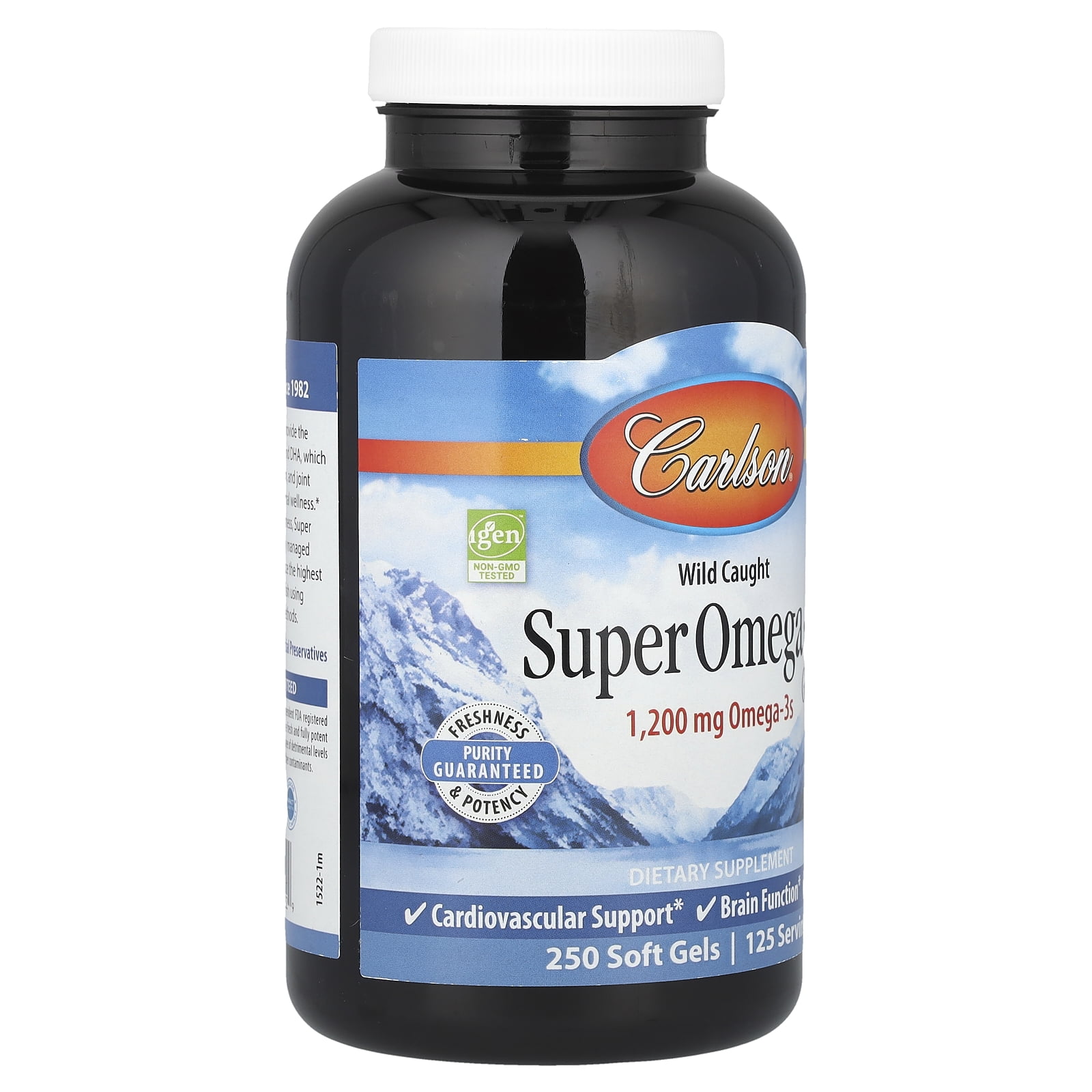 Carlson Wild Caught Super Omega-3 Gems, 1200 mg, 250 Soft Gels,
