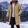 thumbnail image 2 of Mens Winter Coats Plus Size Mens Jackets Men's Solid Winter Thickened Jacket Windproof Quilted Coat Multi - Pocket Long Sleeve Padded Outerwear, L-4XL, 2 of 9