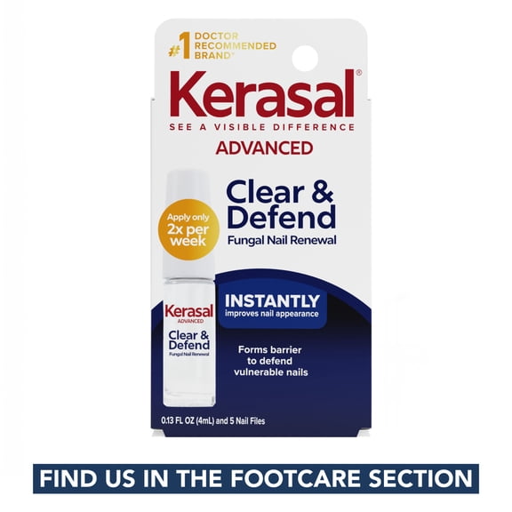 Kerasal Advanced Clear & Defend Fungal Nail Renewal –Better-Looking Nails after 1 Use, Apply 2x Weekly, 0.13 fl oz | HSA/FSA Eligible
