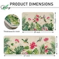 thumbnail image 3 of Spring Summer Geranium Flower Kitchen Rugs Set of 2, Hummingbird Red Floral Palm Leaves Kitchen Mats Decor, Seasonal Floor Door Mat Home Decorations -17x29 and 17x47 Inch, 3 of 6