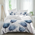 thumbnail image 2 of Blue Tulip Bedding 3 Piece Duvet Cover Set Full Size, Spring Pastoral Flower Watercolor White Soft Microfiber Comforter Cover with Zipper Closure & Pillowcases, Wrinkle & FadeResistant Quilt Cover, 2 of 9