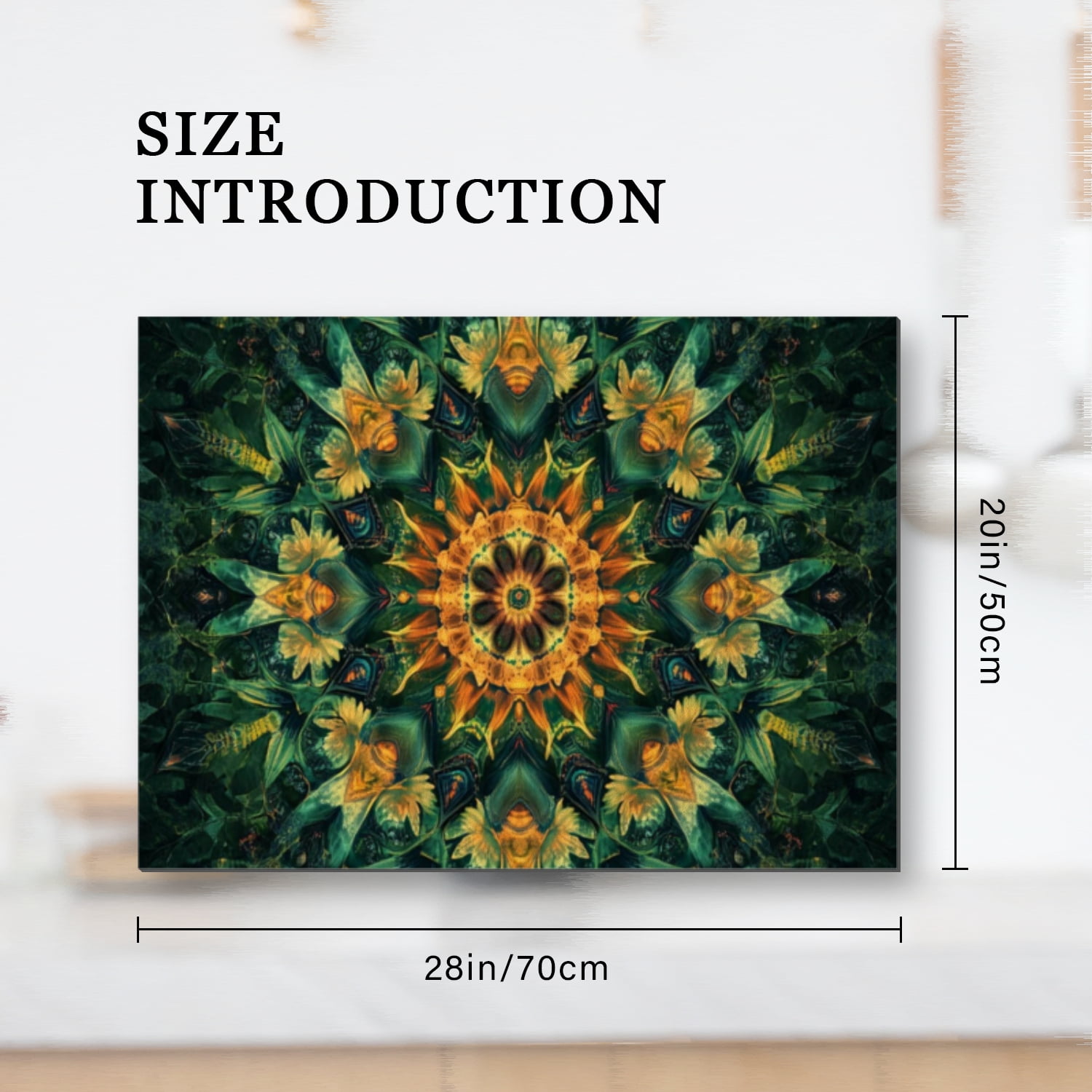 Decorative Stove Top Covers for Electric Stove, Green Mandala Flower Retro Glass Cooktop Covers Mat, Oilproof Waterproof Oilproof Protector Pad for Kitchen RV (28×20 Inch)