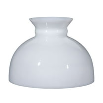 B&P Lamp 9 7/8 Inch Fitter Opal White Student Shade With Classic Vintage Dome Shape and Plain Top