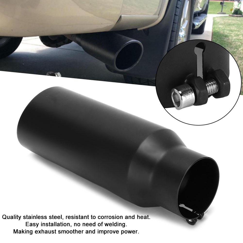 black Car Exhaust Pipe Stainless Steel 80mm/3.1in Inlet 102mm/4in