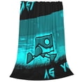 thumbnail image 6 of Lsque Geometry Dash Pattern Fuzzy Fleece Throw Blanket Extra Large,Super Soft,Fluffy and Warm Blankets for Couch,Bed,All Season Use (40"x30"), 6 of 7