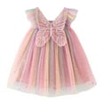 thumbnail image 2 of Fozruso Princess Dresses for Girls Toddler Girls Fly Sleeve Star Moon Sequin Dress Rainbow Dance Party Dresses Clothes Sizes 5-6 Years, 2 of 7