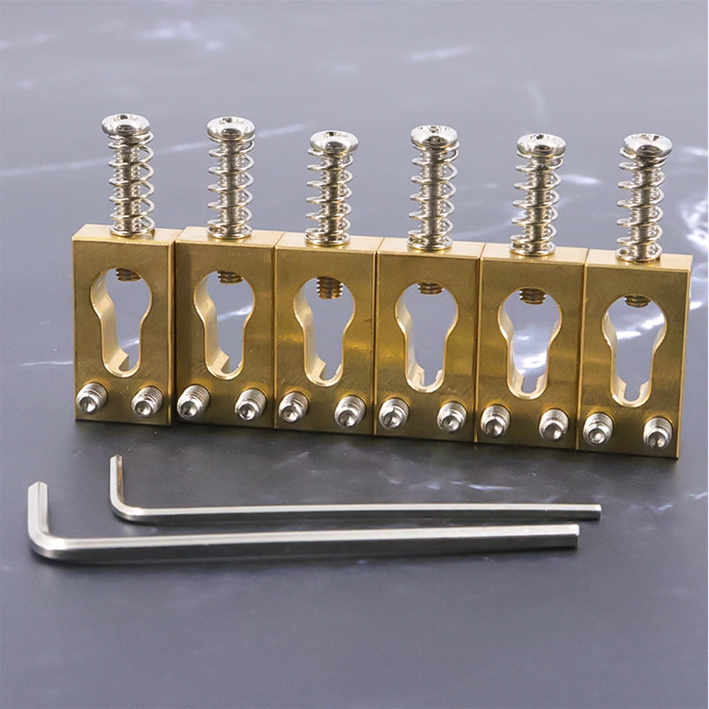 6Pcs Vibrato Bridge Saddles Spacing 10.5mm Electric Guitar Gourd Bridge Saddles