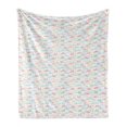 thumbnail image 1 of Marine Soft Flannel Fleece Throw Blanket, Colorful Outline Nautical Themed Various Vehicles, Cozy Plush for Indoor and Outdoor Use, 50" x 70", Multicolor, by Ambesonne, 1 of 5