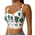 thumbnail image 2 of Fotbe Alpaca Flower Pattern Womens' Sports Bra Longline Wirefree Padded with Medium Support Sports Moisture-Wicking Workou Vest,Tank Top-Medium, 2 of 7
