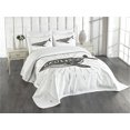 thumbnail image 3 of Ambesonne Inspirational Quilted Bedspread Set 3 Pcs, Ocean Inside You, Queen Size, Charcoal Grey, 3 of 5
