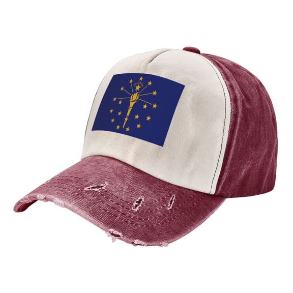 Indiana Flag Distressed Baseball Cap Dad Hats for Men Women Vintage Trucker Hat Low Profile Ball Caps