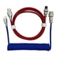 thumbnail image 2 of Cable para juegos de carga rápida Shamjiam funda doble con enchufe de aviación DIY mecánico rojo azul oscuro, 2 of 7