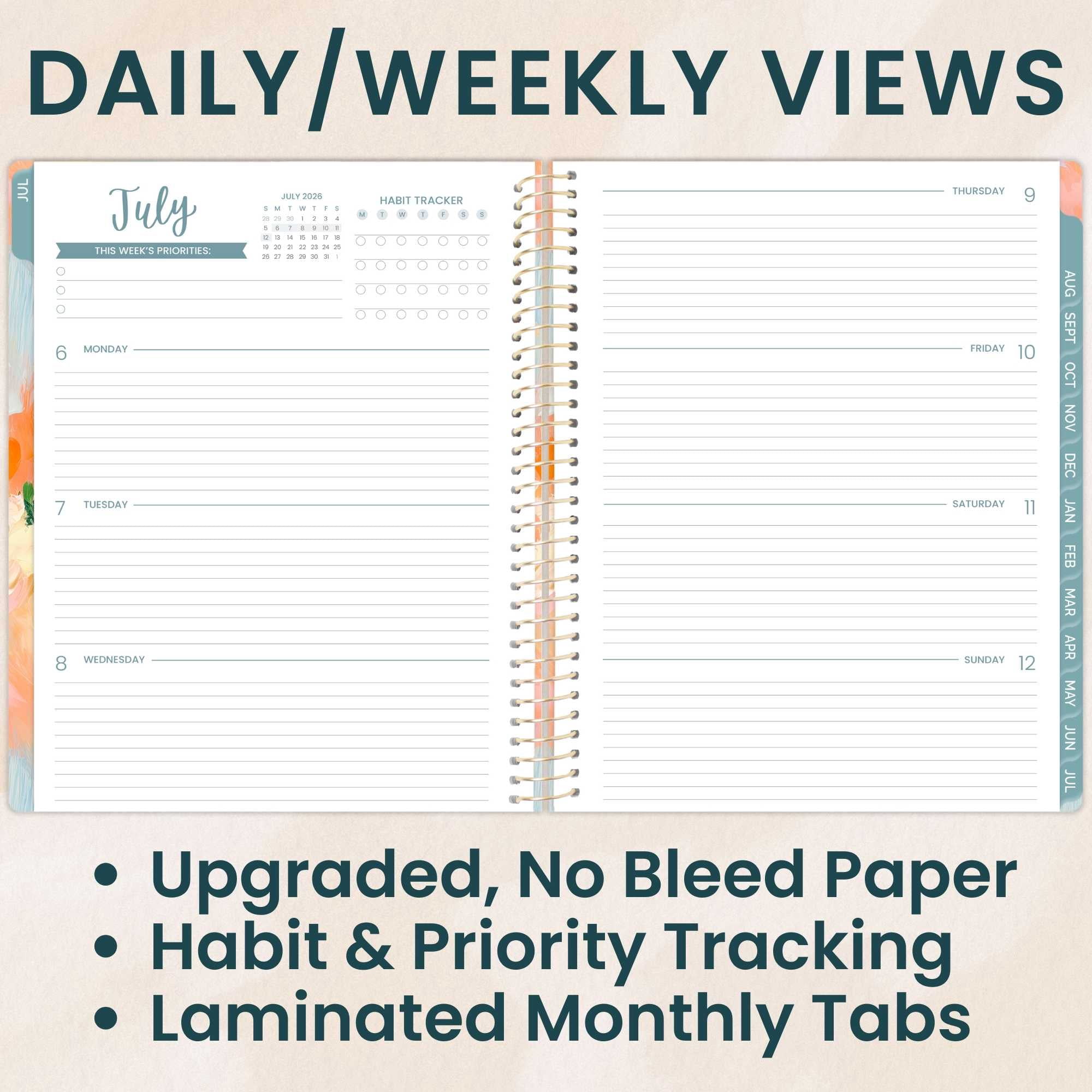 bloom daily planners 2026-2027 Academic Planner, 13 Month Monthly & Weekly, 8.5" x 11" Soft Cover, Stickers Included, Painted Peonies