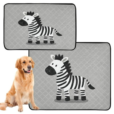 IAUYY Washable Pee Pads for Dogs Smallx3 Absorbent and Leak-Proof Non-Slip Reusable Puppy Pee Pads for Dogs Applicable to Playpen Potty Crate Illustrated Zebra