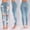 Blue, variant on Aloohaidyvio Pants for Women,Fashion Women Jeans Hole Female High Waist Stretch Slim Sexy Pencil Pants